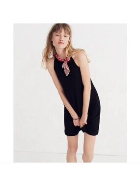 Madewell Black Ribbed Dress